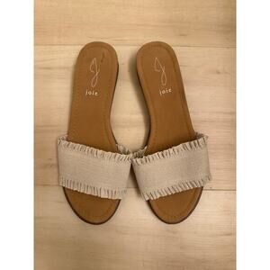 Joie‎ Ruffle Casual Taupe Slides Womens 10M Summer Spring Girly Feminine Classic